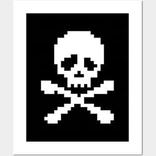 White Skull and Crossbones Posters and Art